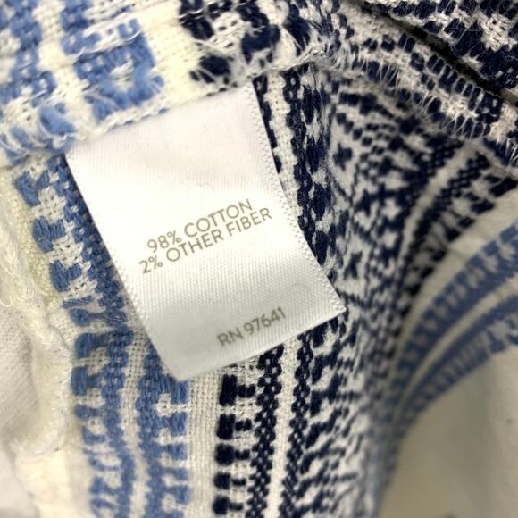 J. Jill A-Line Midi Dress Womens Size Medium Sleeveless Cream Blue Embroidered - Picture 6 of 6